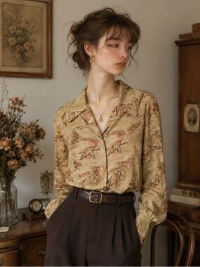 Lady Manhattan - The Replique Collection Vintage 70’s Bird Blouse Size M